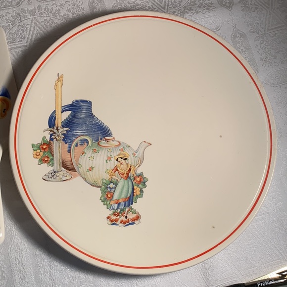 LOT OF 2 vintage cake plates plus server - Picture 3 of 9